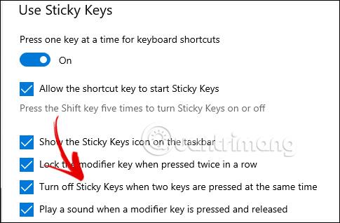 Instructions pour activer/désactiver Sticky Keys sous Windows