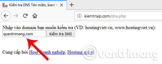 Überprüfen Sie die IP-Adresse der Website und einer beliebigen Domain