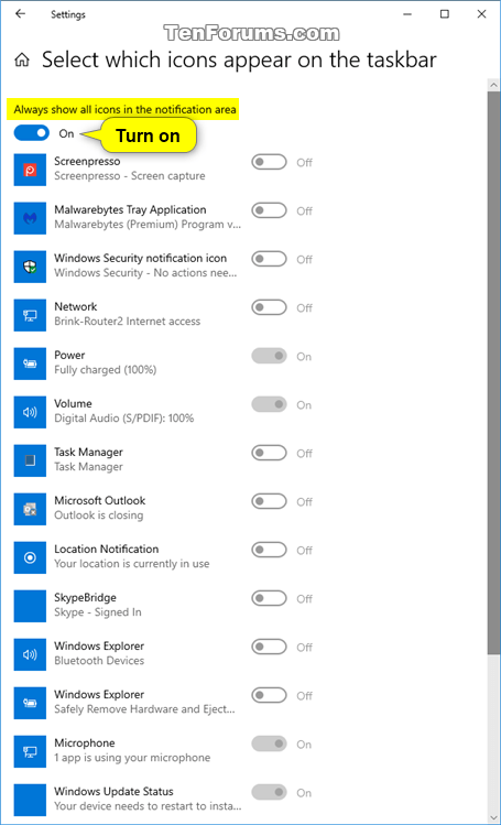 So aktivieren/deaktivieren Sie das Windows Update-Statussymbol im Infobereich der Taskleiste unter Windows 10