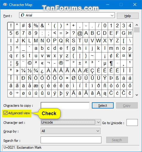 Comment ouvrir et utiliser la table de caractères sous Windows