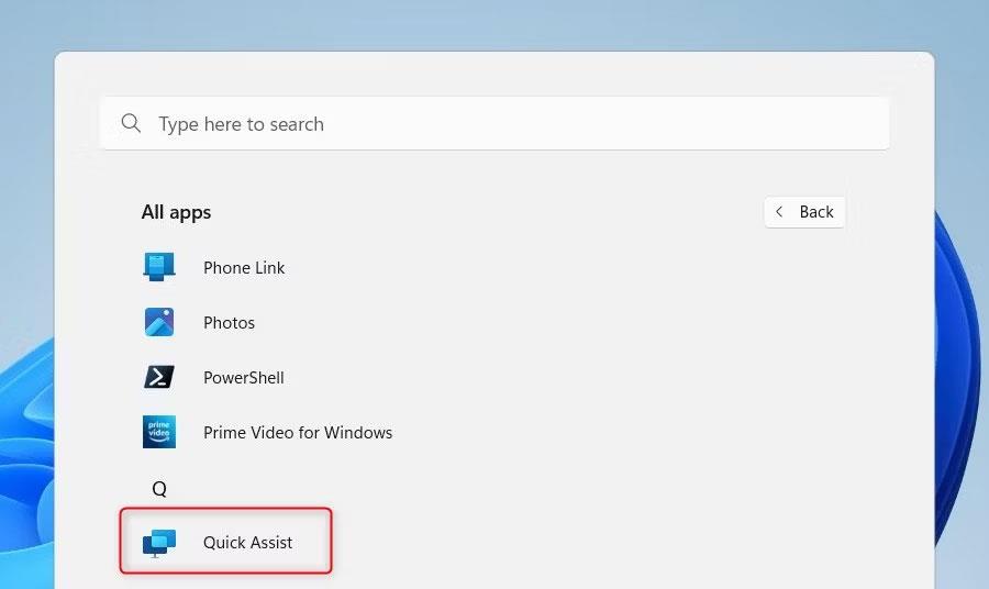 Comment ouvrir l'outil Quick Assist dans Windows 11