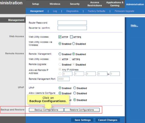 Linksys ルーターで構成のバックアップおよび復元機能を使用する方法