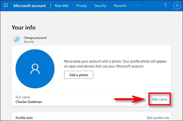 Istruzioni per rinominare un account Microsoft