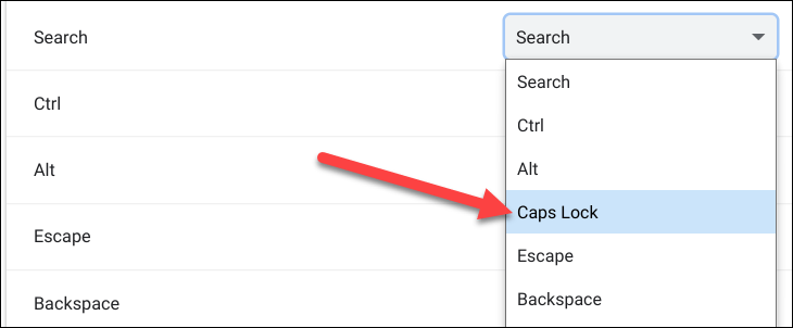 Как создать клавишу Caps Lock на Chromebook