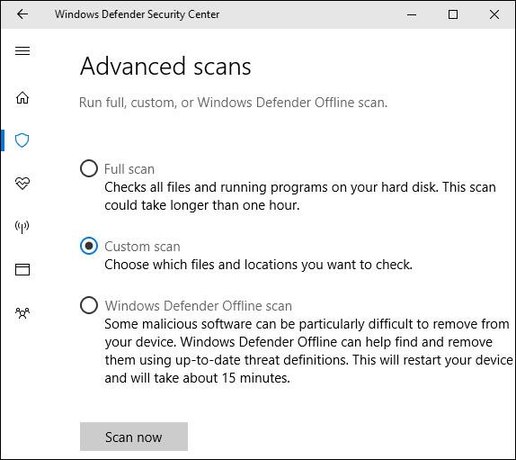 Windows Defender の使用手順