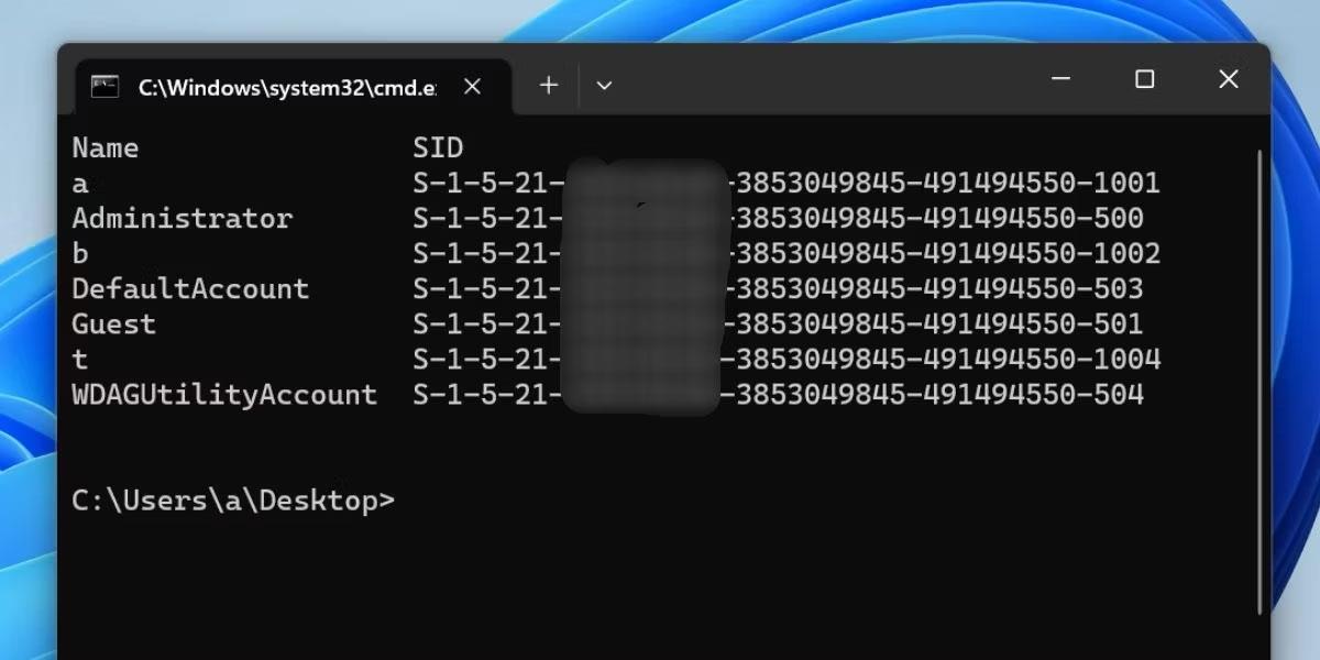 Comment trouver le SID (Security Identifier) ​​​​d'un compte utilisateur sous Windows