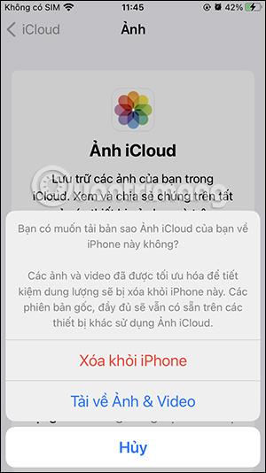 關閉將 iPhone 照片同步到 iCloud 的說明