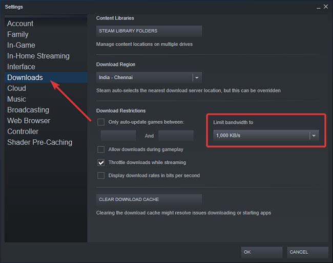 Windows で Steam のダウンロード速度を制限する方法