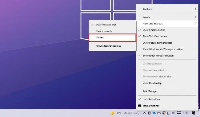 Come disattivare i widget delle notizie nella barra delle applicazioni su Windows 10