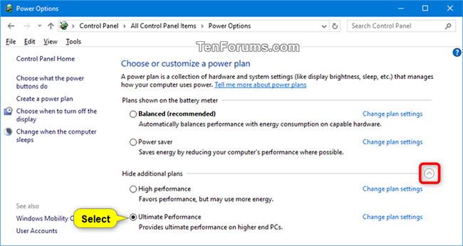 So wählen Sie den Energieplan in Windows 10 aus