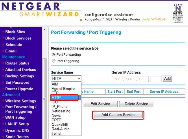 So richten Sie die Portweiterleitung auf einem Netgear-Router ein