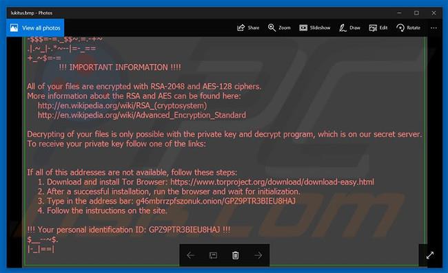 Istruzioni per prevenire il ransomware Lukitus