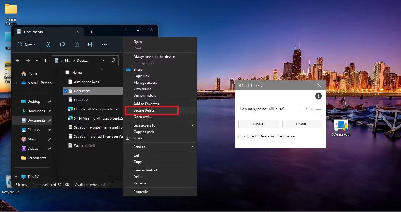 Come aggiungere l'eliminazione sicura al menu contestuale del Cestino in Windows