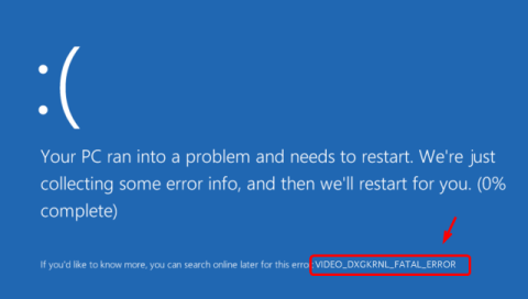 Come correggere lerrore VIDEO_DXGKRNL_FATAL_ERROR su Windows 10