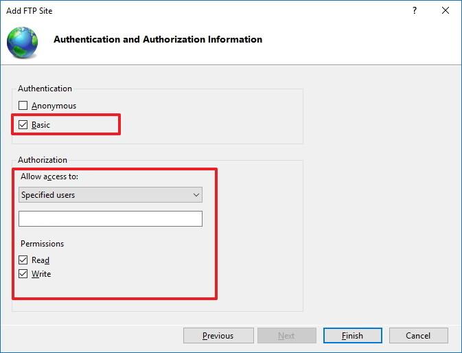 Istruzioni per la configurazione e la gestione del server FTP su Windows 10