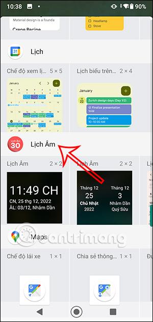 Anweisungen zum Anzeigen des Mondkalenders auf dem Android-Bildschirm