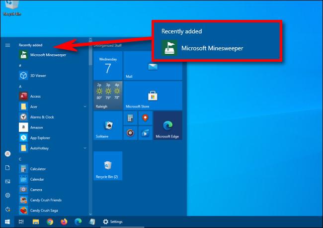 Come rimuovere le app aggiunte di recente nel menu Start di Windows 10