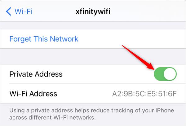 Come disattivare l'indirizzo MAC Wi-Fi privato su iPhone