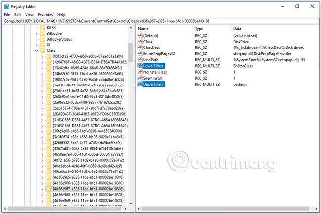 Comment supprimer les valeurs de registre UpperFilters et LowerFilters