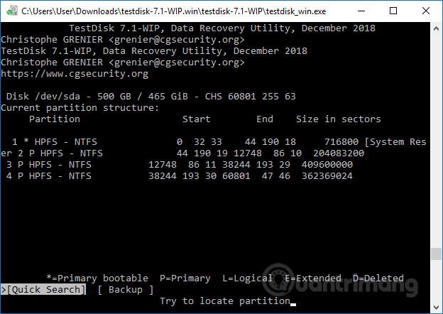 Comment récupérer une partition perdue à l'aide de TestDisk