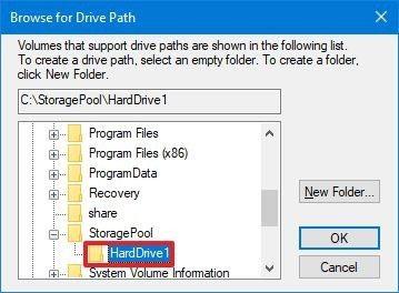 Windows 10에서 폴더에 하드 드라이브를 마운트하는 방법