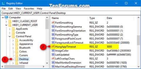 Comment modifier la valeur HungAppTimeout dans Windows 10