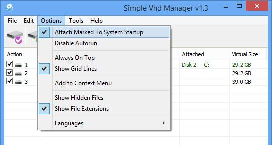 Instructions complètes sur l'utilisation de Simple VHD Manager