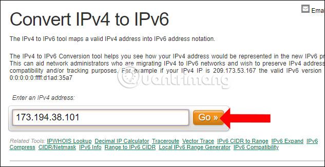 Come convertire l'indirizzo IPv4 in IPv6