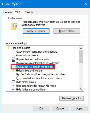 Come visualizzare il percorso completo in Esplora file su Windows 10