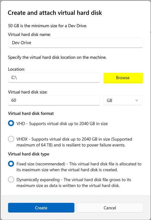 Comment créer Dev Drive sur Windows 11