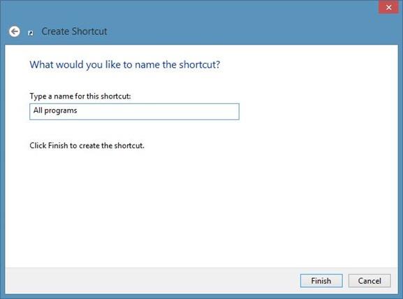 Crea collegamenti a tutti i programmi sulla schermata del desktop di Windows 8