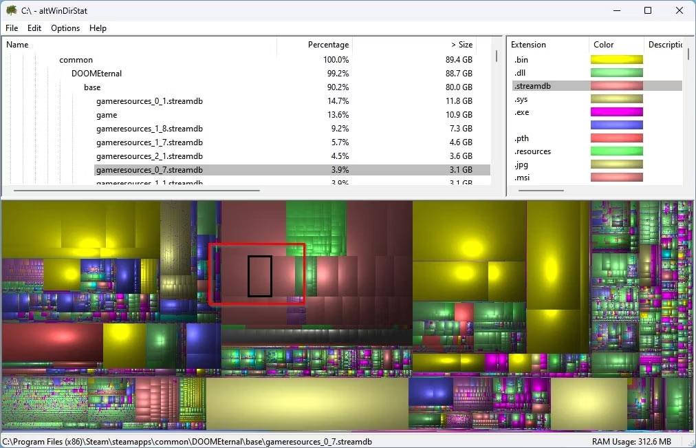 Comment visualiser et récupérer de la mémoire sous Windows avec altWinDirStat