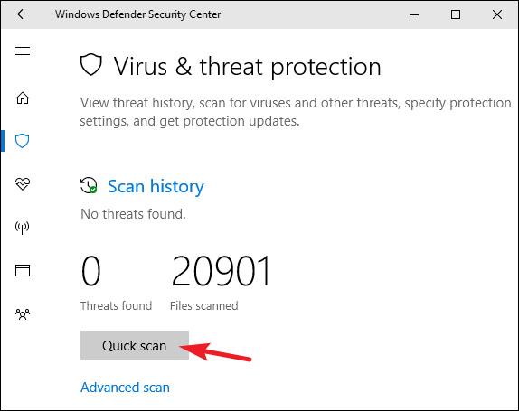 Windows Defender の使用手順