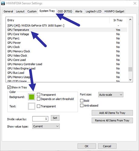 Come visualizzare la temperatura di CPU e GPU sulla barra delle applicazioni con HWiNFO