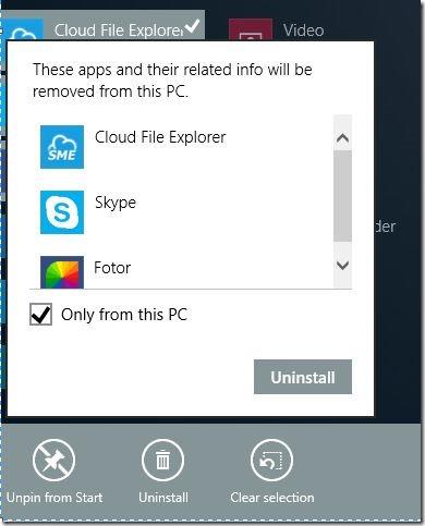 Instructions pour désinstaller plusieurs applications à la fois sous Windows 8.1