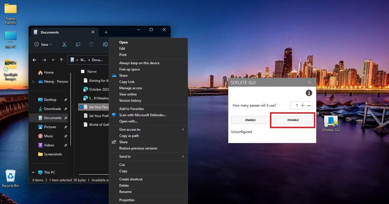 Come aggiungere l'eliminazione sicura al menu contestuale del Cestino in Windows