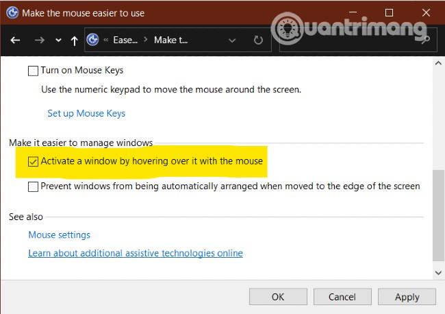 Come impedire al mouse di fare clic o selezionare automaticamente quando si sposta il cursore in Windows 10