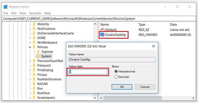 Le istruzioni per correggere Task Manager sono state disabilitate dall'amministratore