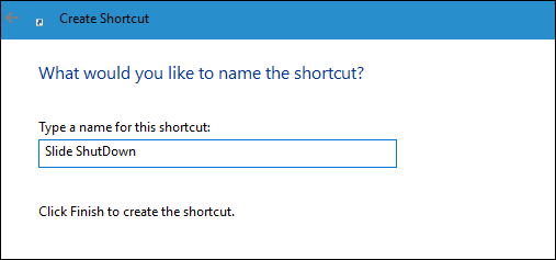 Anweisungen zum Erstellen der Verknüpfung „Slide to Shut Down“ auf einem Windows 10-Computer