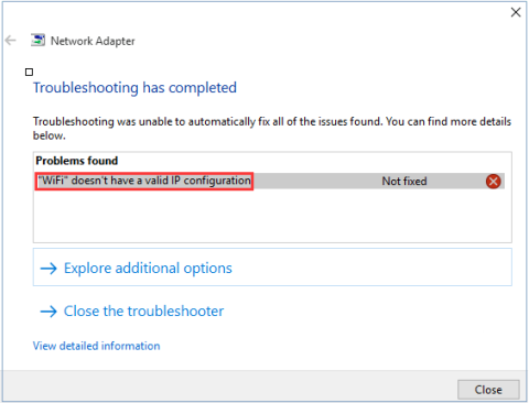 Beheben Sie schnell den Fehler „WiFi hat keine gültige IP-Konfiguration“ unter Windows 10