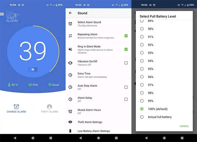 4 applicazioni di notifica della batteria completa, "timer" di ricarica della batteria per Android