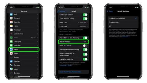 Come nascondere lindirizzo IP dai tracker in Safari su iOS 15