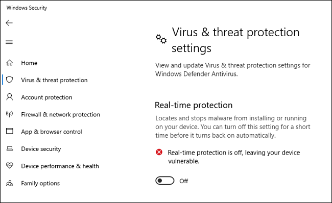 Comment désactiver la protection en temps réel dans Microsoft Defender sous Windows 10