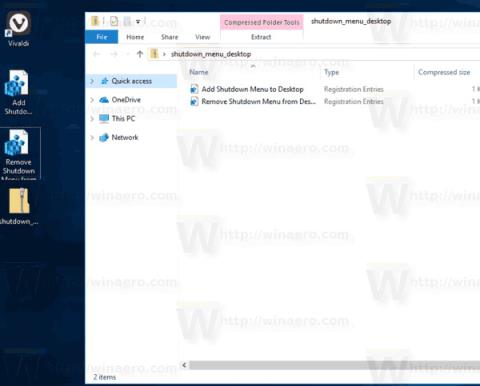 Windows 10에서 마우스 오른쪽 버튼 클릭 메뉴에 종료를 추가하는 방법