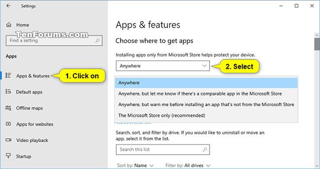 Comment choisir l'emplacement d'installation de l'application dans Windows 10