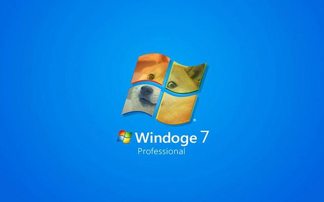 Sfondo di Doge Windows, meme di Doge Windows 11, sfondo di Doge