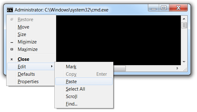 Le moyen le plus rapide d'activer les commandes copier-coller dans CMD