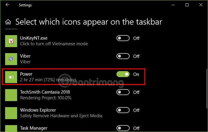 Ошибка потери значка батареи на панели задач Windows 10/8/7.