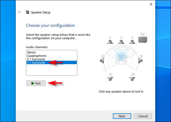 如何在 Windows 10 上測試環繞揚聲器