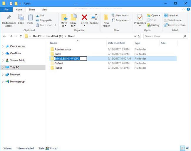 Comment changer le nom du dossier du profil utilisateur dans Windows 10